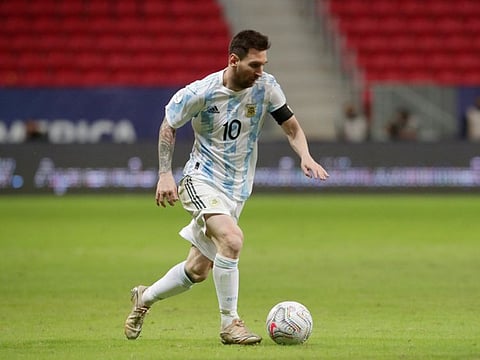 Argentina's Lionel Messi in action against Ecuador during the Copa America quarterfinal. Argentina won 3-0.