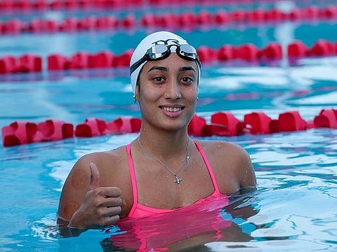 Indian swimmer Maana Patel who has qualified for the women's 100m backstroke at the Tokyo Olympics