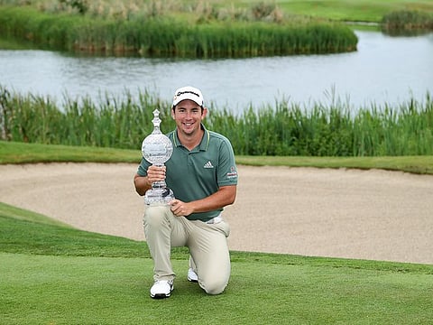 Lucas Herbert with the Dubai Duty Free Irish Open trophy