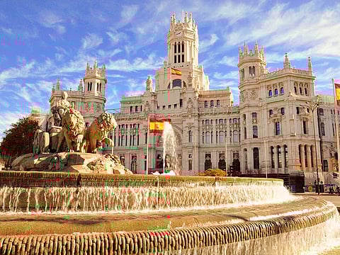 The famous Cibeles fountain in Madrid, Spain.