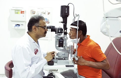 Patient Safiqur Rahman Haider during the treatment at Burjeel Hospital Abu Dhabi.
