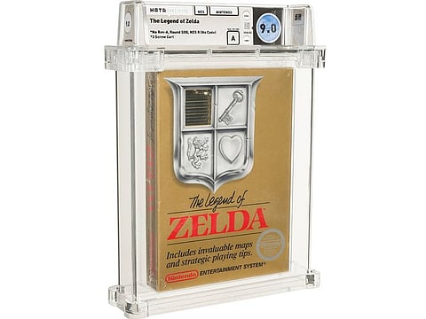 This undated handout photo released by Heritage Auctions shows a sealed copy of the Nintendo NES game 'The Legend of Zelda'.