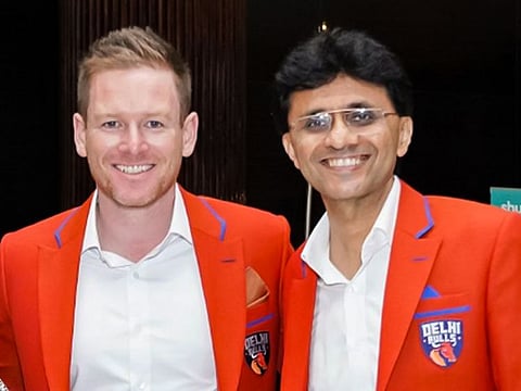 Eoin Morgan, the 2019 World Cup winning England captain, with the writer.