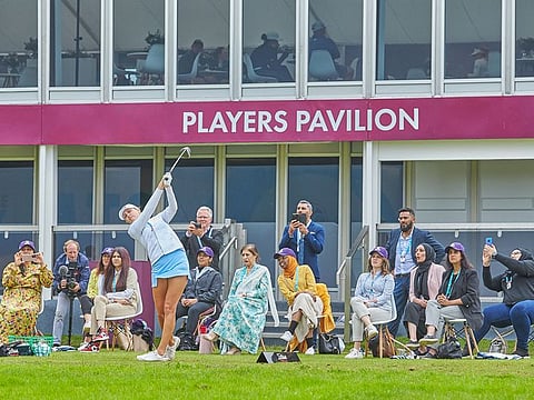 Golf Saudi Ambassador Camilla Lennarth gives a special clinic for female players from the Muslim Golf Association