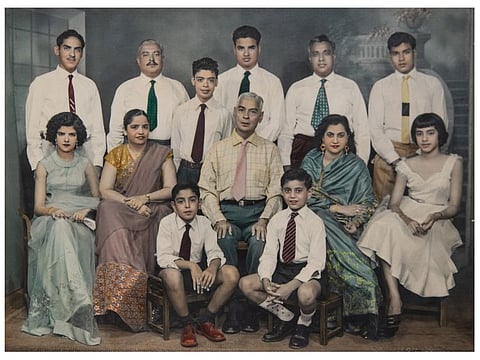 A Jashanmal family photograph taken in 1958. (From left) Back row: Late Hiro Jashanmal, Late Narain Jashanmal, Late Ajit Jashanmal, Bhagwan Jashanmal, Late Atma Jashanmal and Mohan Jashanmal. Middle row: Gul Hiro Jashanmal, Late Chandra Narain Jashanmal, Late Rao Sahib Jashanmal, Late Lila Atma Jashanmal and Maya Jashanmal. Front row: Tony Jashanmal and Bharat Jashanmal.