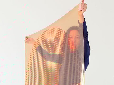 Dutch solar designer Marjan van Aubel’s vibrant panels for the Netherlands Pavilion are a splash of colour against the backdrop of metallic ones so ubiquitous in our eco-conscious era.