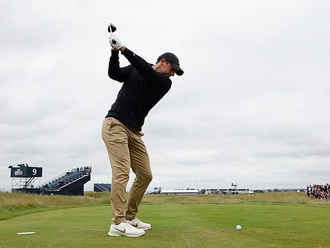Northern Ireland's Rory McIlroy in action during a practice round ahead of The Open