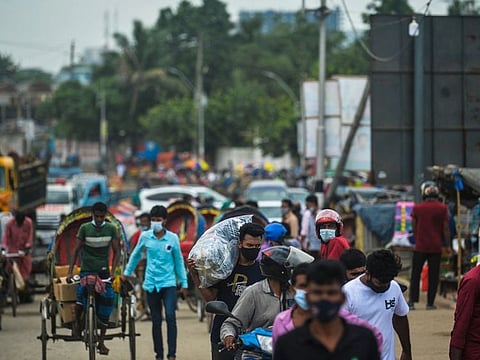 People leave the capital Dhaka as the government loosened a lockdown.