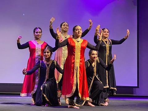 A Kathak dance performance being presented by students of Gurukul Studio, Dubai, during the ‘Art & Craft Exhibition Series’,  at the Indian Consulate Auditorium on Thursday.