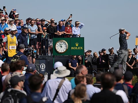 Bryson DeChambeau of the US in action on first day of The Open at Royal St. George’s on Thursday.