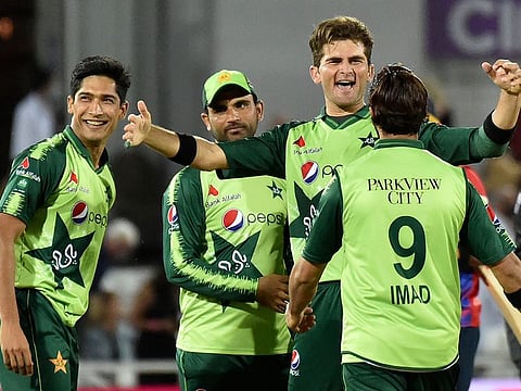 Player of the match Shaheen Shah Afridi and Shadab Khan took three wickets apiece as Pakistan beat England in the first T20 match yesterday.