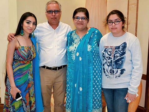 Divya Premchand with her father Premchand, mother Sangeeta and sister Anjali