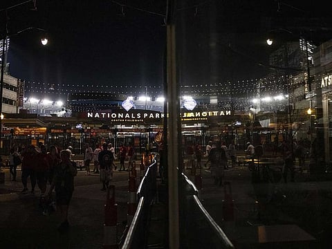 Fans leave Nationals Park after a shooting outside of the Third Base Gate during the game on July 17, 2021 in Washington, DC.