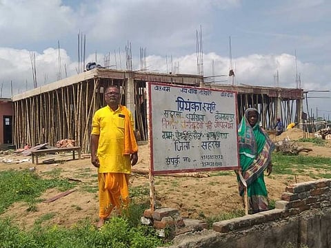 Gopal Jha and his wife Sunita Devi are constructing a resting place for pilgrims in Bihar with the money they saved for their daughter's wedding.