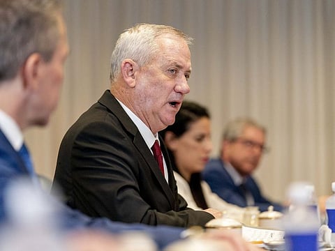 Israeli Defence Minister Benny Gantz Gantz (second left) suggested the incident could be linked to long-running governance problems rocking Lebanon.