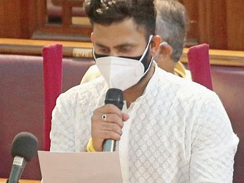 A cricketer and a politician: Manoj Tiwary, former international cricketer, during the oath-taking ceremony of Mamata Banerjee's government in last May.