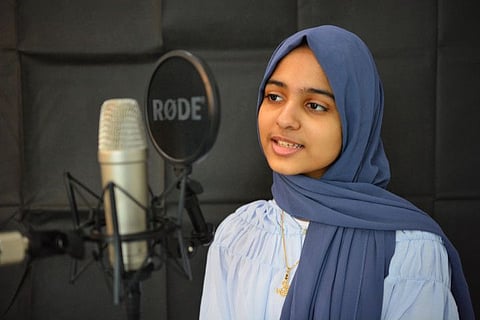 Ayisha Abdul Basith, a 16-year-old Indian student in Abu Dhabi who has more than 2.1 million subscribers and over 246 million views for her spiritual songs on her YouTube channel.
