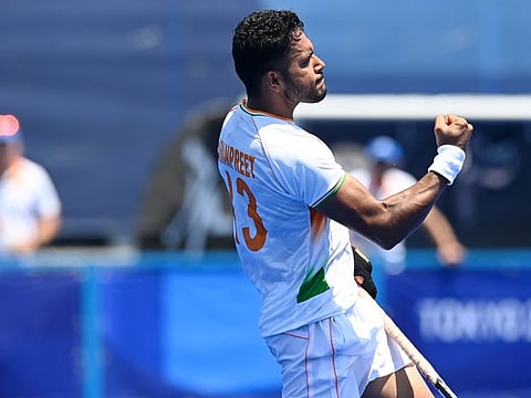 Harmanpreet Singh, one of the architects of India's bronze medal show in Tokyo Olympics, struck twice against Pakistan in Dhaka.