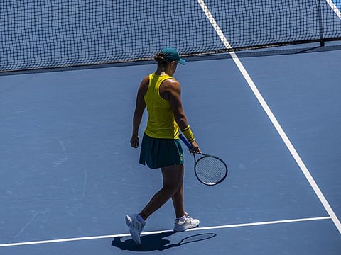 Ashleigh Barty of Australia, the World No. 1, walks off the court during her match with Sara Sorribes of Spain at the Tokyo 2020 Olympics. Just two weeks after winning at Wimbledon, Barty fell in straight sets here.