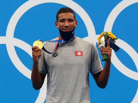 Tunisian swimmer Ahmed Hafnaoui took a shock gold medal in the men's 400m freestyle today.
