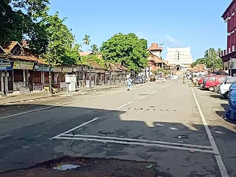 A view of a deserted street on East Fort during a COVID-19 weekend lockdown, in Thiruvananthapuram on Saturday, July 31, 2021.