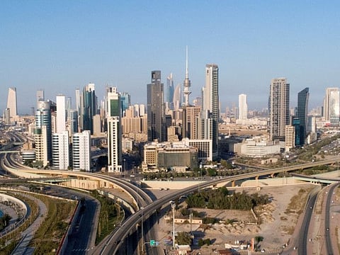 An aerial view of Kuwait City