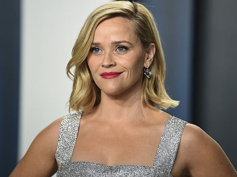 Reese Witherspoon arrives at the Vanity Fair Oscar Party in Beverly Hills, Calif., on Feb. 9, 2020.
