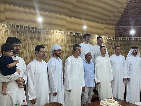 Abdul Rahman with the Al Khouri family whom he served for 40 years in Abu Dhabi