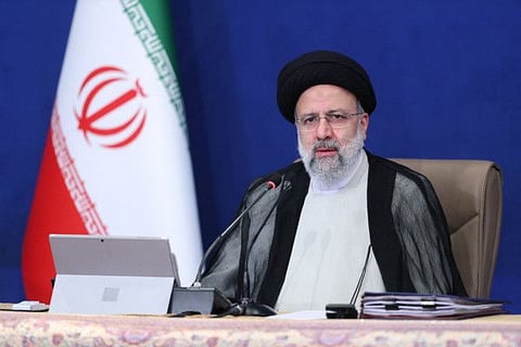 Ebrahim Raisi chairing a cabinet meeting in the capital Tehran on August 8, 2021..