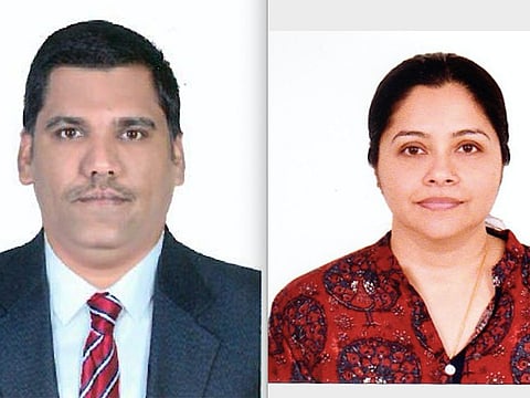 Indian expatriates Baranidaran (left) from Puducherry and Deepa from Kerala won Dh1 million each in the latest Mahzooz draw held in Dubai last Saturday.