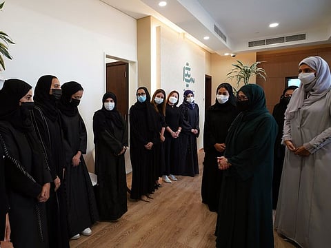 Sheikha Jawaher Bint Mohammed Al Qasimi meeting Sharjah Business Women Council employees