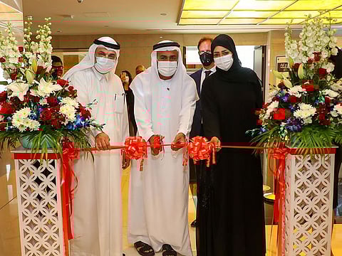 Gulf News CEO, Editor-in-Chief and Executive Director of Publishing, Abdul Hamid Ahmad, led the ceremonial ribbon-cutting, with UAE University officials Prof. Ghaleb Al Hadrami Al Breiki, vice-chancellor; Prof. Ayesha Salem Al Dhaheri, associate provost for Student Affairs; and Philip Purnell, Ranking Projects manager, at Gulf News EduFair on Thursday..