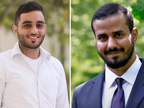 Mohamad Mahmoud Kassab (left) and Ahmad Jameel Abdullah: Grateful duo