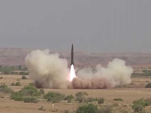 Pakistan successfully test-fires surface-to-surface ballistic missile Ghaznavi on August 12, 2021.