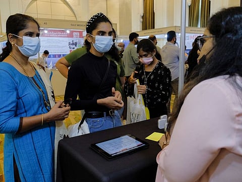 Visitors at the three-day Gulf News EduFair at Shangri-La Hotel, Dubai, on the concluding day on August 14