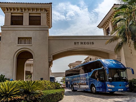 Mumbai Indians arrive at the St Regis Saadiyat in Abu Dhabi
