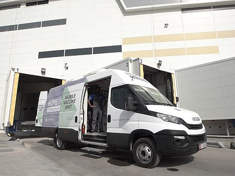 A Mobile Vaccine Unit of Abu Dhabi-based HOPE Consortium