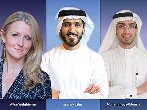 Alice Weightman – Founder and CEO, The Work Crowd, Issam Kazim - CEO, Dubai Corporation of Tourism and Commerce Marketing (DTCM) & Mohammed Alblooshi, Sector Head of Fintech and Innovation at Dubai International Financial Centre (DIFC)