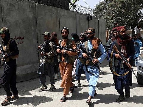 Taliban fighters patrol in Wazir Akbar Khan neighbourhood in the city of Kabul, Afghanistan, Wednesday, Aug. 18, 2021.