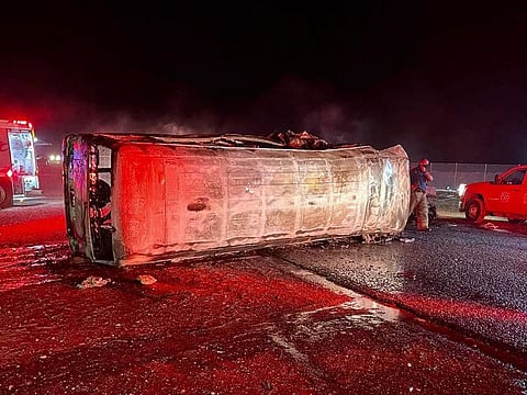 The accident site in Kuwait.