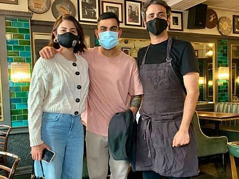 Anushka Sharma and Virat Kohli with Tendril chef