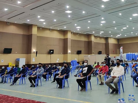 Indian blue-collar workers attended an upskilling session in Ajman on Friday
