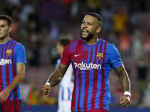 Barcelona's Memphis Depay scored against Athletic Bilbao in a 1-1.