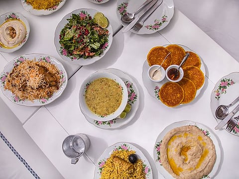 The breakfast tray at Arabian Tea House Restaurant and Café.