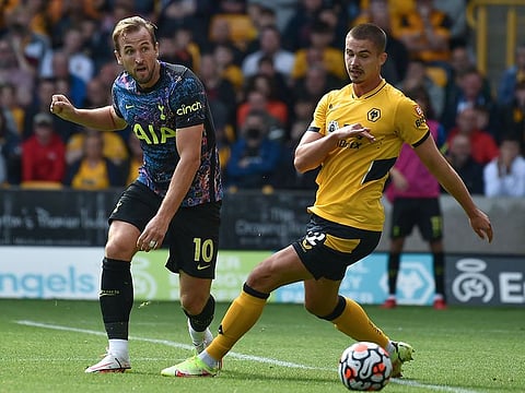 Harry Kane in action against Wolves