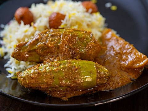 Potol’er Dorma or stuffed pointed gourd