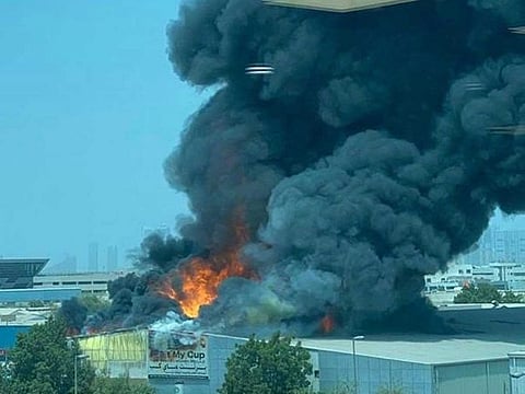 Fire broke out in a warehouse in Deira