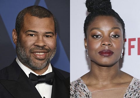 Jordan Peele appears at the Governors Awards in Los Angeles on Oct. 27, 2019, left, and Nia DaCosta appears at the 11th Annual AAFCA Awards in Los Angeles on Jan. 22, 2020.