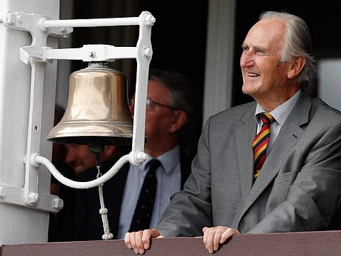Charismatic: Ted Dexter rings the ceremonial bell before the start of play during a Test match between England and India at Lord's Cricket Ground during their 2018 series.
