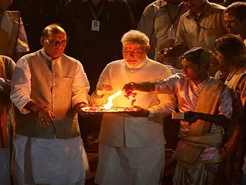 India's Prime Minister Narendra Modi in Varanasi (File)